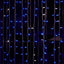 10ft Blue 300 LED Icicle Curtain Fairy String Lights with 8 Modes