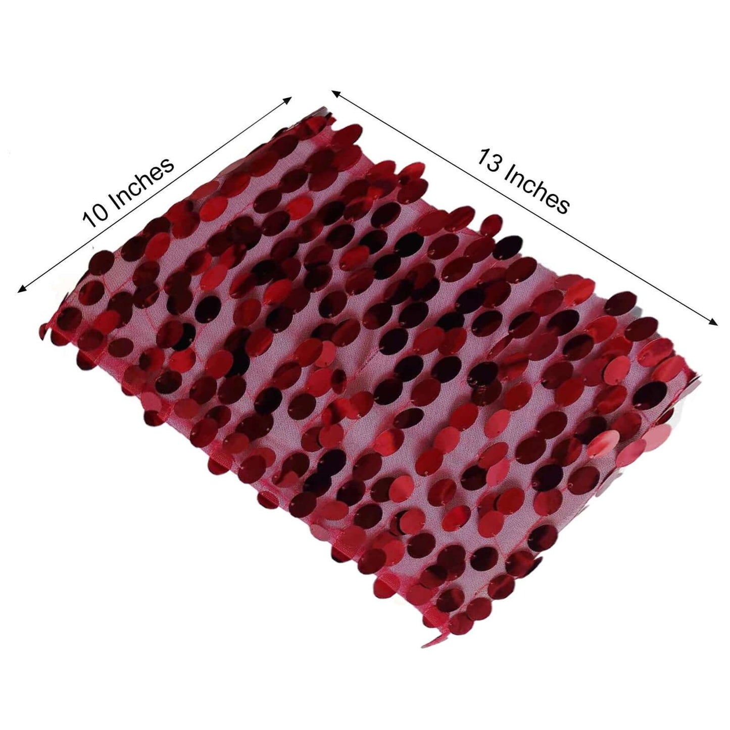 5 Pack Big Payette Sequin 13"x10" Chair Sash Bands Burgundy - Stylish Glittering Decor for Weddings & Gatherings