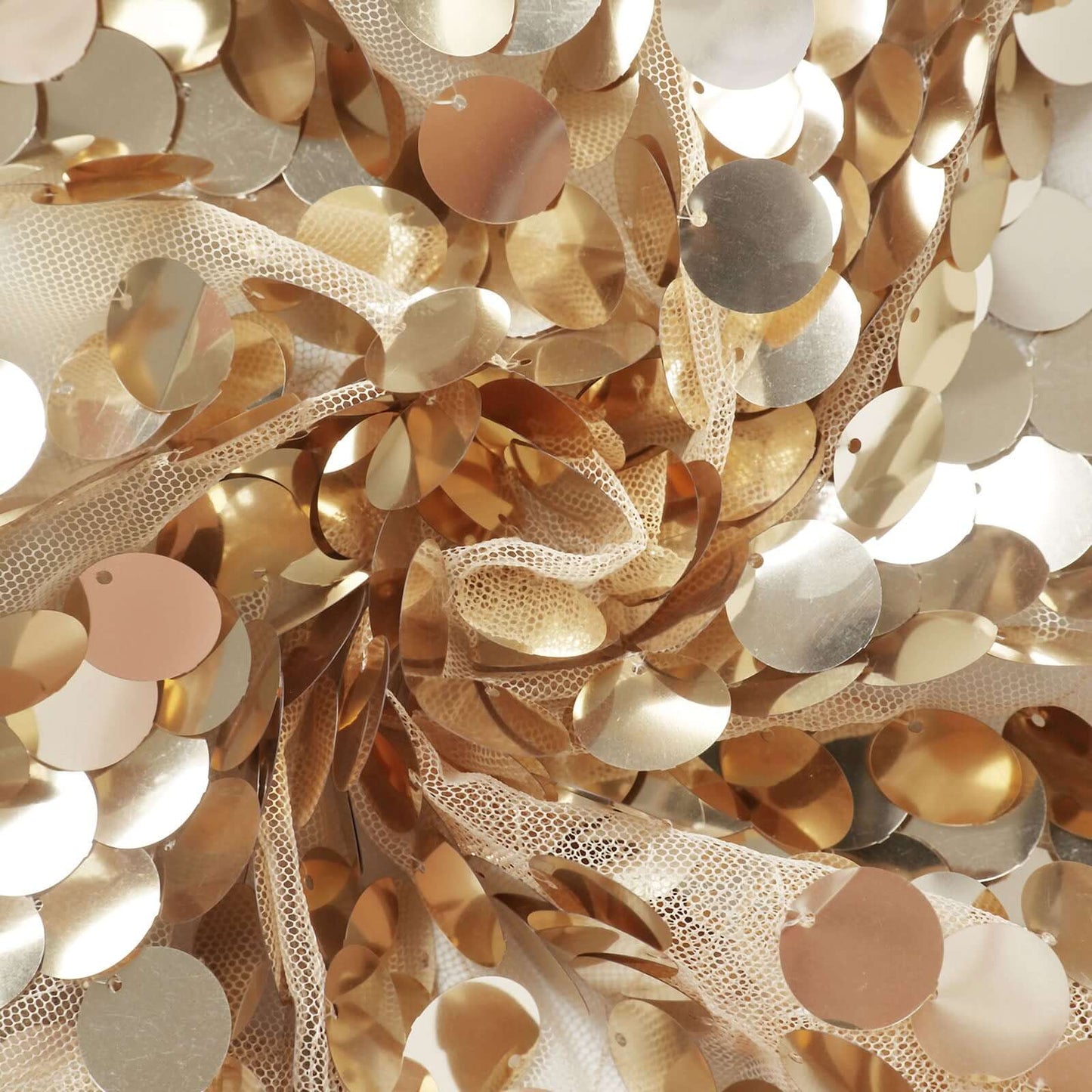 7ft Sparkly Champagne Double Sided Big Payette Sequin Chiara Backdrop Stand Cover For Fitted Round Top Wedding Arch