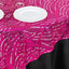 Mesh 72"x72" Table Overlay Square Tablecloth Fuchsia Silver - Wave Embroidered Sequins Table Topper