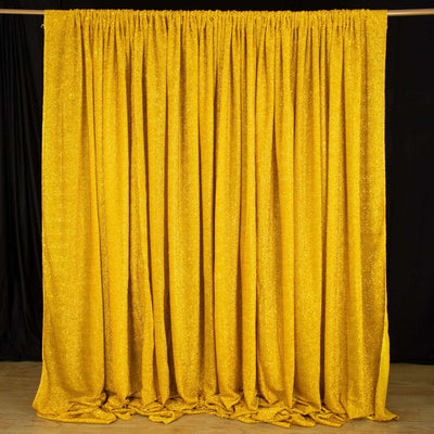 20ftx10ft Gold Metallic Shimmer Tinsel Event Curtain Drapes, Backdrop Event Panel