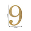Decorative Rhinestone Number "9" Stickers, Glitter Adhesive Craft Numbers Gold DIY Sparkle Embellishments 8"