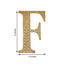 Decorative Rhinestone Alphabet "F" Letter Stickers, Glitter Adhesive Craft Letters Gold DIY Sparkle Embellishments 8"