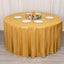 Sequin Dots Polyester Round 120" Tablecloth Shimmering Gold - Wrinkle Free & Sparkling Table Cover for Stylish Event Decor