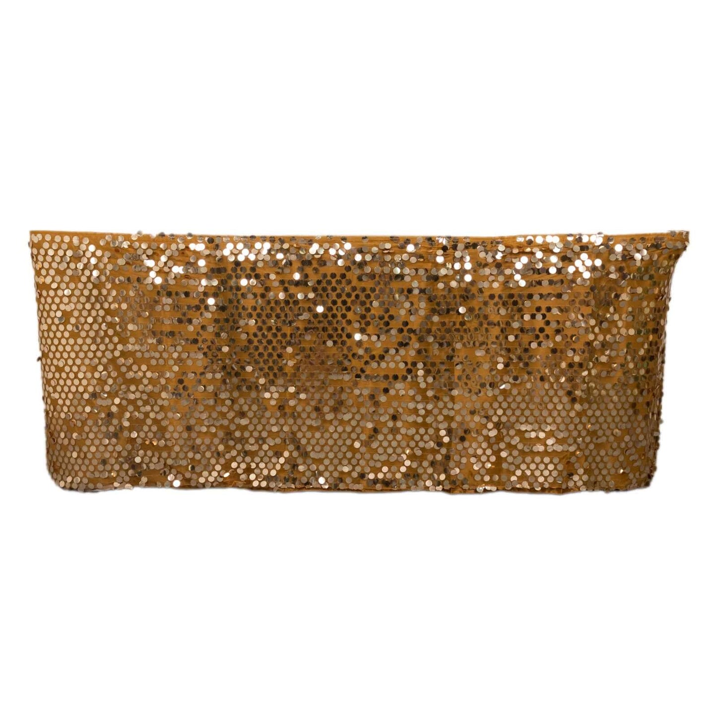 Payette Sequin 21ft Table Skirt Gold - Dual Layered Satin for Shimmering Event DÃ©cor