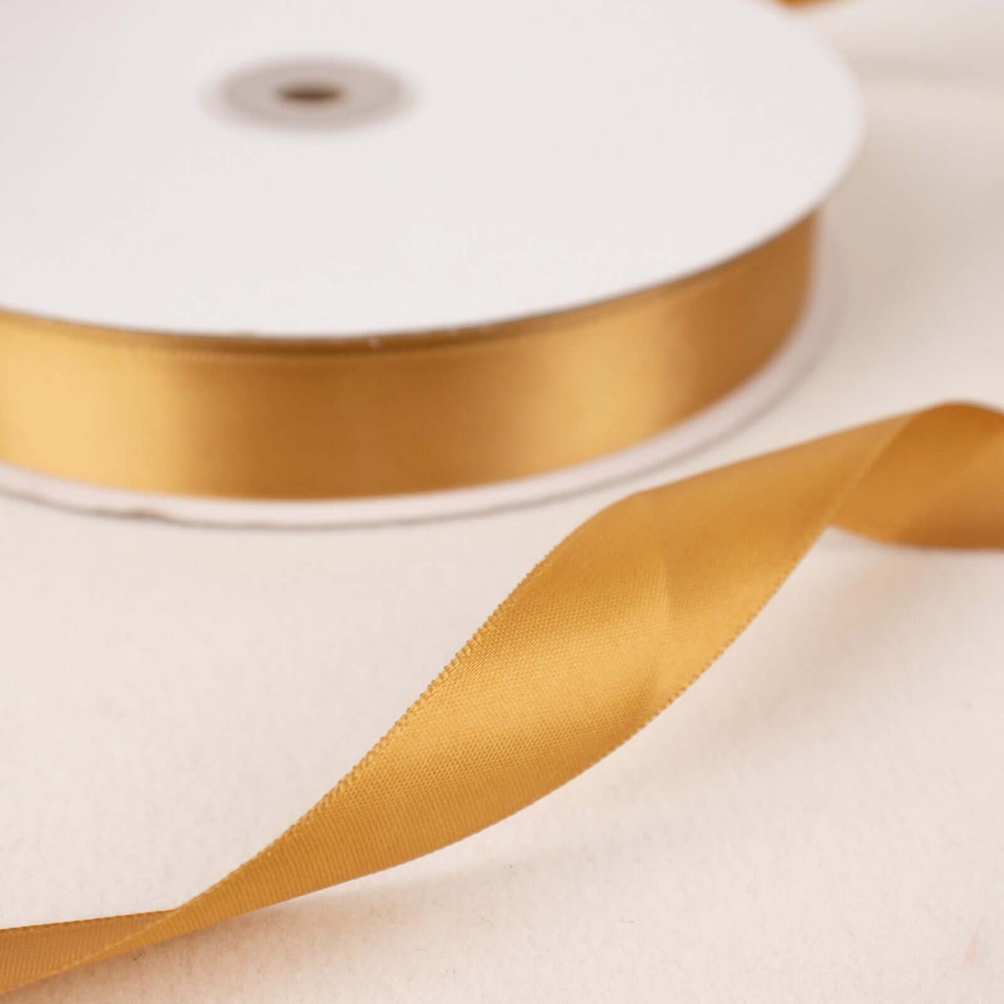 100 Yards 7/8" Gold Single Face Decorative Satin Ribbon