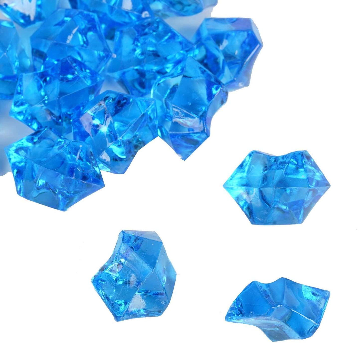 300 Pcs Acrylic Ice Bead Vase Fillers Large Ocean Blue - Stylish DIY Craft Crystals for Event Decor & Wedding Tables