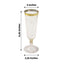 12-Pack Plastic Champagne Flutes Clear Gold Glittered with Gold Rim - Stylish Disposable Cocktail Glasses for Parties 6oz 6"