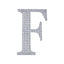 Decorative Rhinestone Alphabet "F" Letter Stickers, Glitter Adhesive Craft Letters Silver DIY Sparkle Embellishments 6"