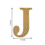 Decorative Rhinestone Alphabet "J" Letter Stickers, Glitter Adhesive Craft Letters Gold DIY Sparkle Embellishments 8"