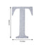 Decorative Rhinestone Alphabet "T" Letter Stickers, Glitter Adhesive Craft Letters Silver DIY Sparkle Embellishments 8"