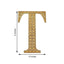 Decorative Rhinestone Alphabet "T" Letter Stickers, Glitter Adhesive Craft Letters Gold DIY Sparkle Embellishments 8"