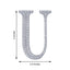 Decorative Rhinestone Alphabet "U" Letter Stickers, Glitter Adhesive Craft Letters Silver DIY Sparkle Embellishments 4"