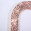 8ft Rose Gold Double Sided Big Payette Sequin Open Arch Wedding Arch Cover, U-Shaped Fitted Wedding Backdrop Slipcover