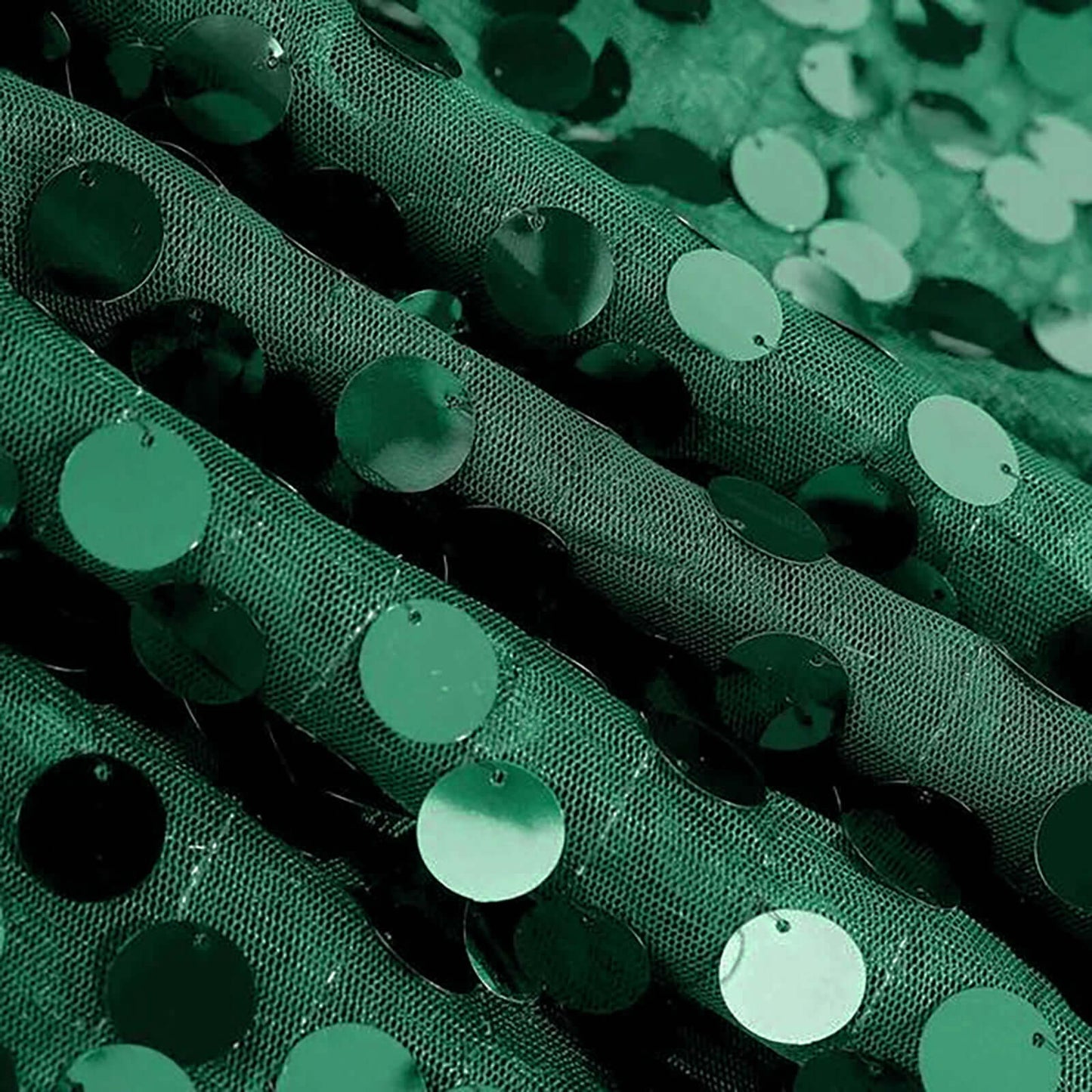 Sequin 60"x102" Rectangle Tablecloth Hunter Emerald Green - Big Payette Design for Modern Gatherings