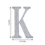 Decorative Rhinestone Alphabet "K" Letter Stickers, Glitter Adhesive Craft Letters Silver DIY Sparkle Embellishments 4"