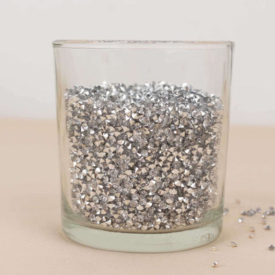 14400 Pcs Faux Diamond Rhinestone Vase Fillers Silver, Wedding Table Scatter Gems Sparkling Decorative Design 3mm