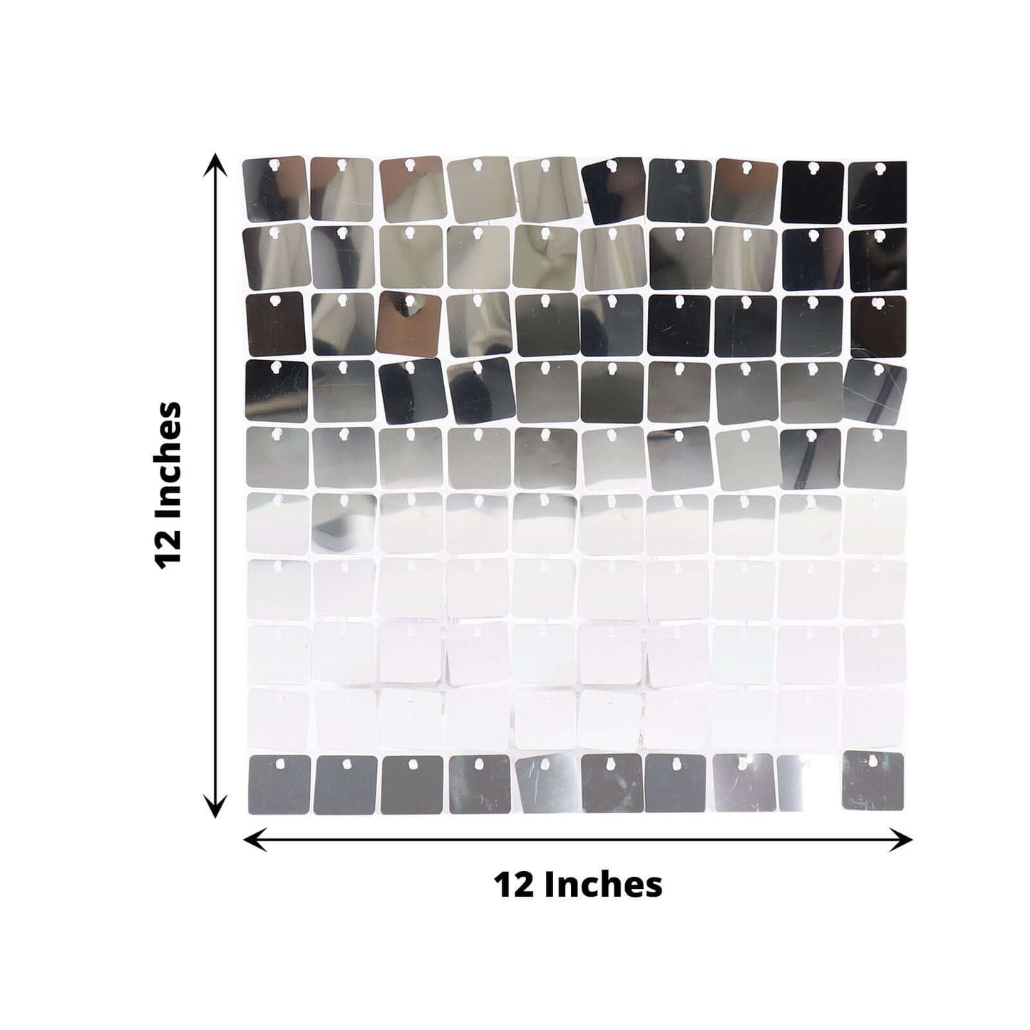 10sq.ft Shiny Silver Square Sequin Shimmer Wall Party Photo Backdrop, Active Spangle Wall Art DÃ©cor Panels - 10 Panels
