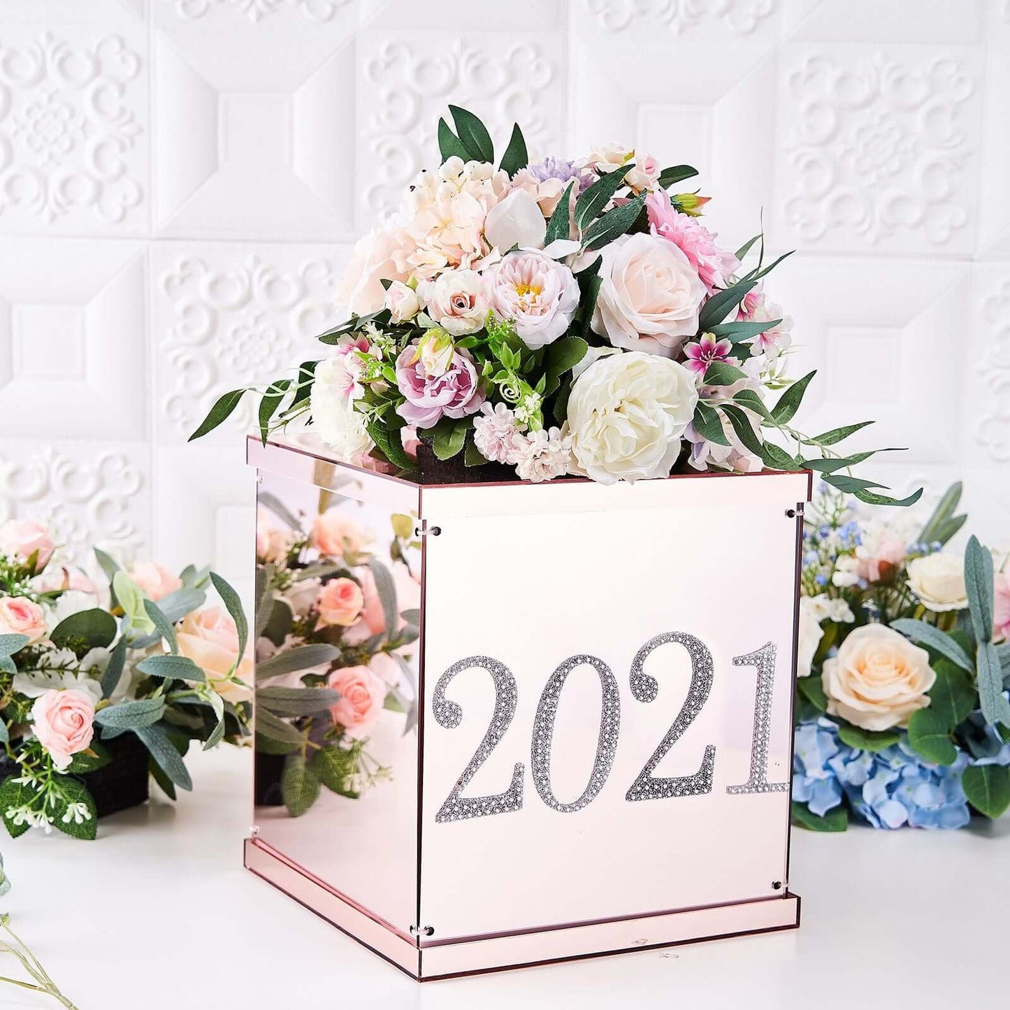 Decorative Rhinestone Number "3" Stickers, Glitter Adhesive Craft Numbers Silver DIY Sparkle Embellishments 4"