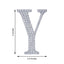 Decorative Rhinestone Alphabet "Y" Letter Stickers, Glitter Adhesive Craft Letters Silver DIY Sparkle Embellishments 4"