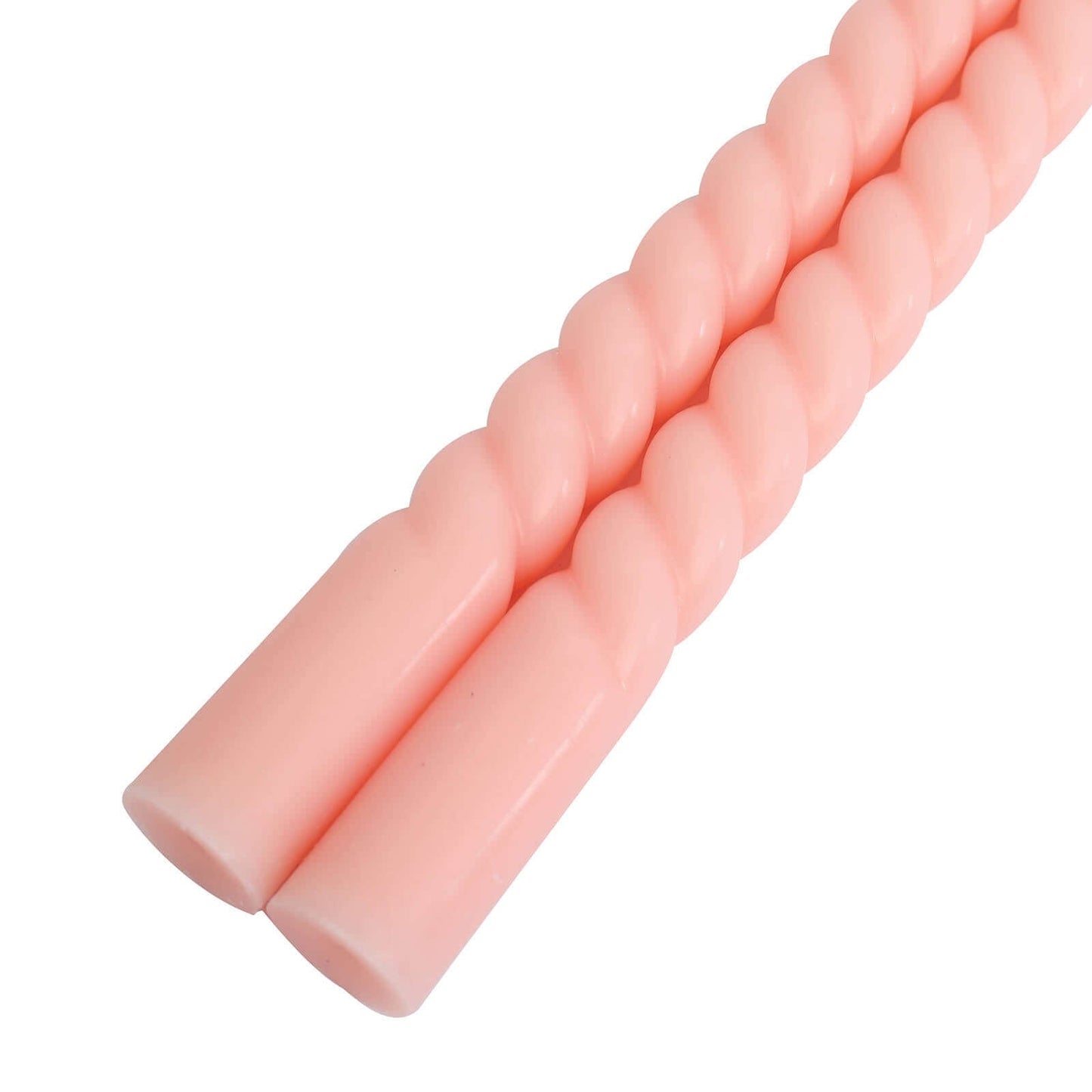 12-Pack Taper Candles Spiral Long Burn Wick Design Blush - Premium Unscented Wax Dinner Candle Sticks 11"