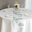 Disposable Table Runner 11"x108" White with Green Olive Leaves Print - Non-woven Stylish Spring Summer Dining Decor