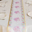 Disposable Table Runner 11"x108" White with Pink Peony Floral Print - Non-woven Stylish Spring Summer Dining Decor