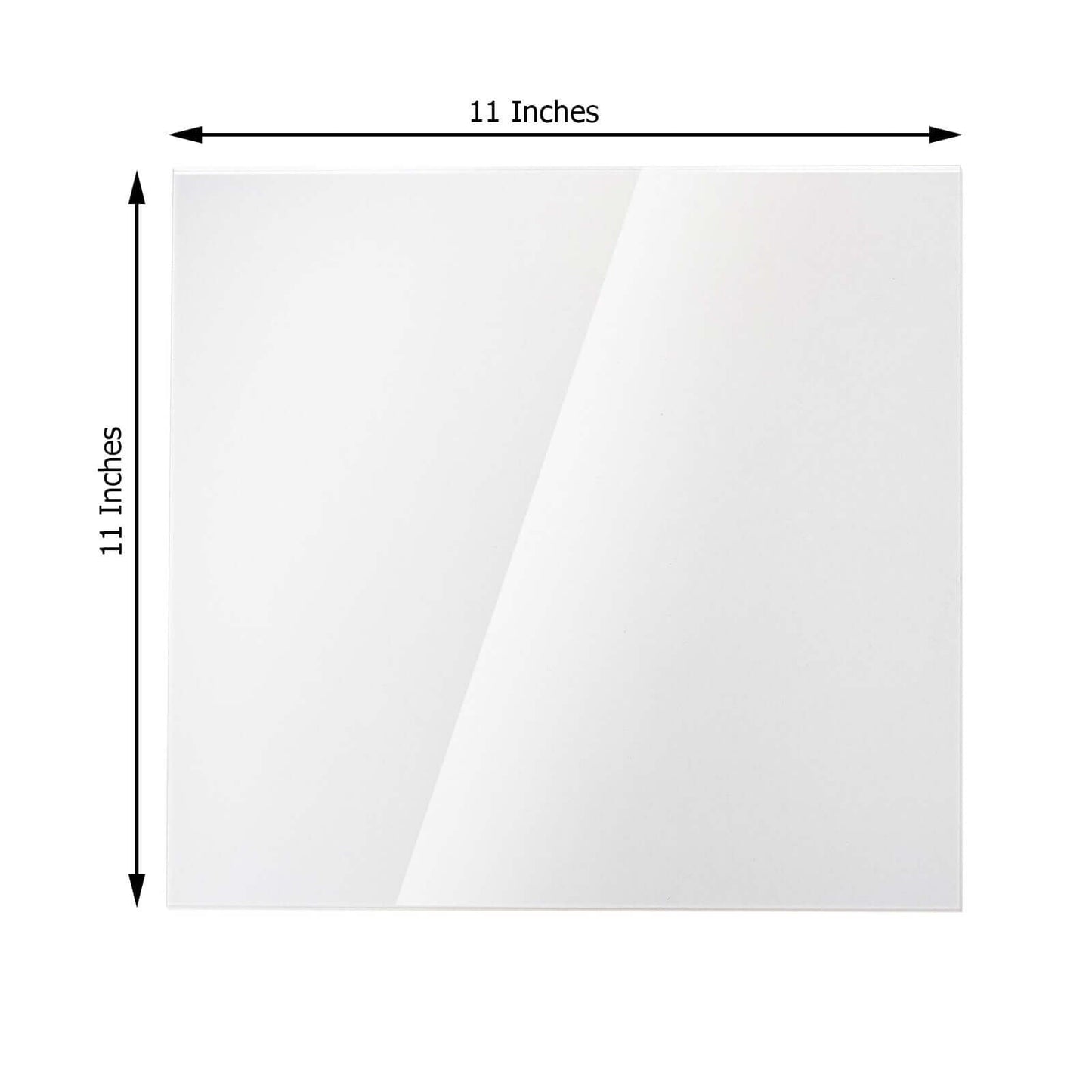 2-Pack Acrylic Plexiglass Sheets Top Plates Clear Square - Protective Film Coating 11" 3mm Thick
