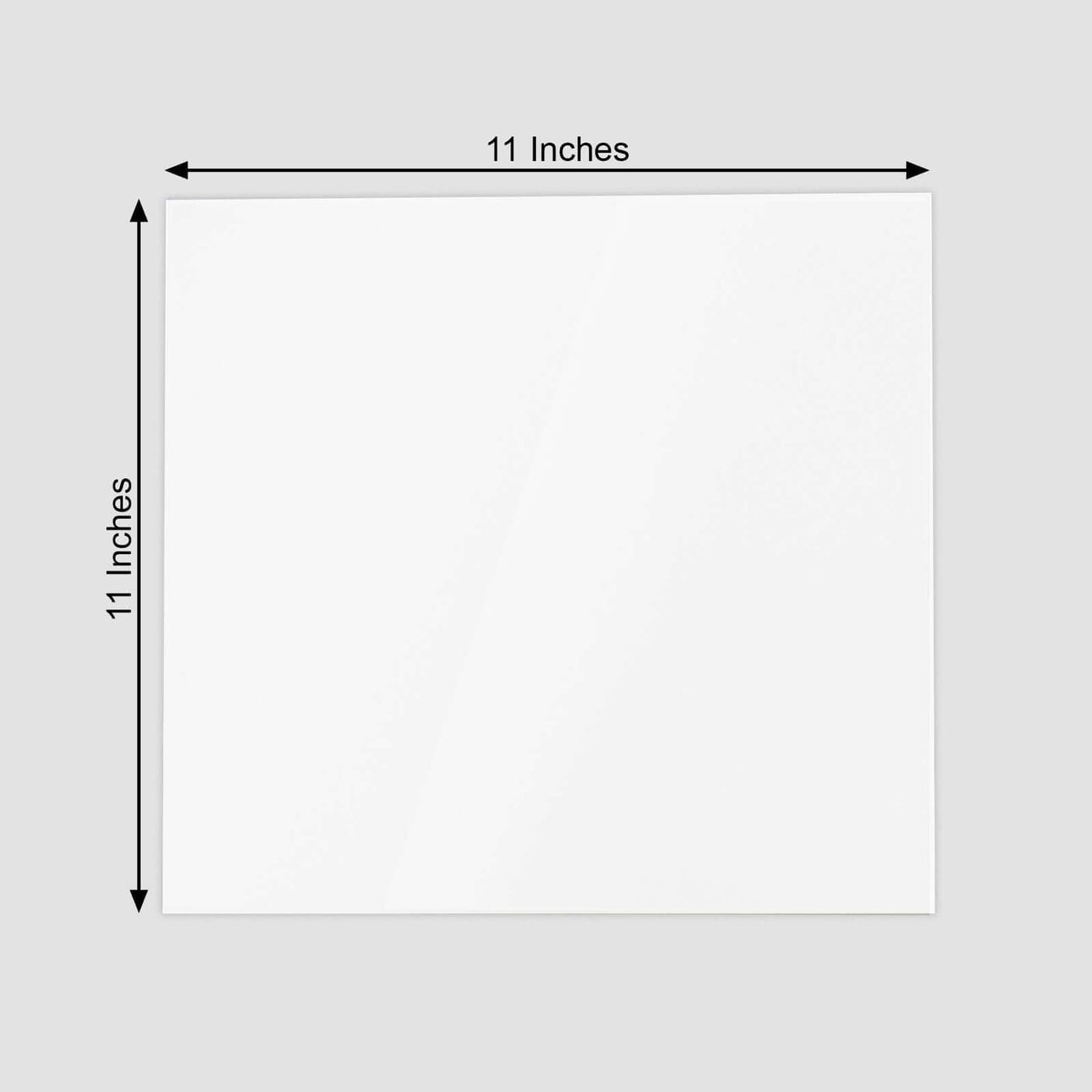 2-Pack Acrylic Plexiglass Sheets Top Plates White Square - Protective Film Coating 11" 3mm Thick