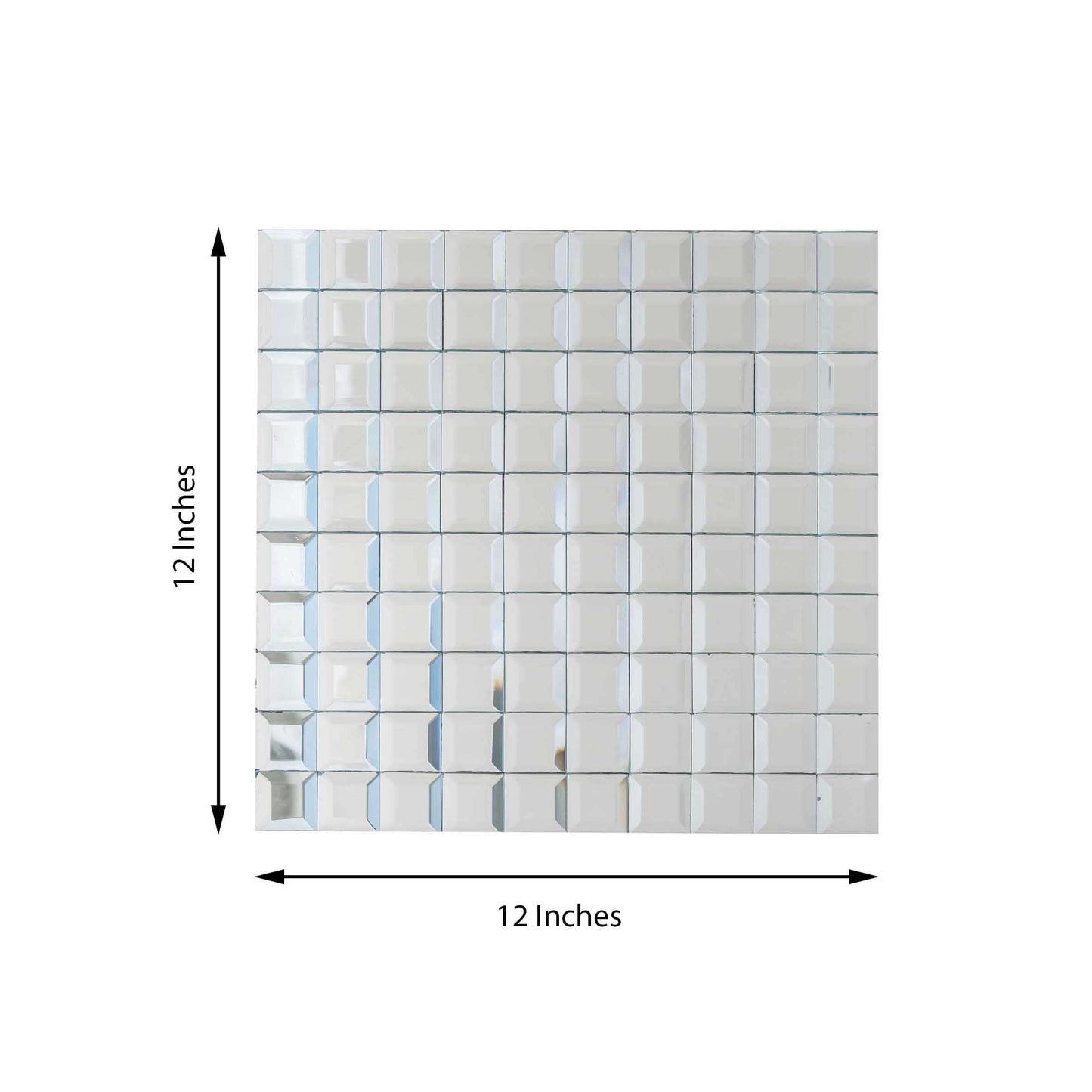 10 Pack 10 Sq ft Silver Peel and Stick Backsplash Mirror Wall Tiles