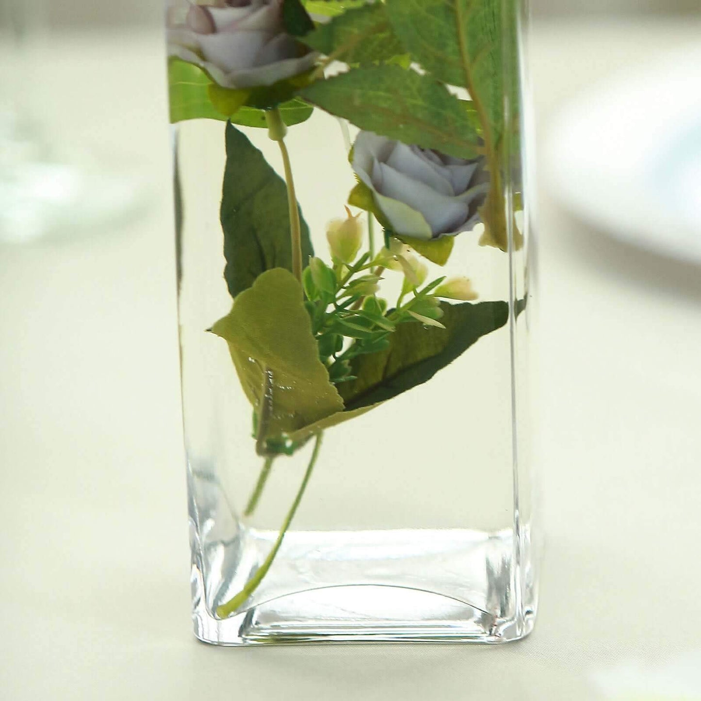 12-Pack Glass Cylinder Vases Square Clear - Durable Heavy Duty Floral Centerpieces for Weddings 14"