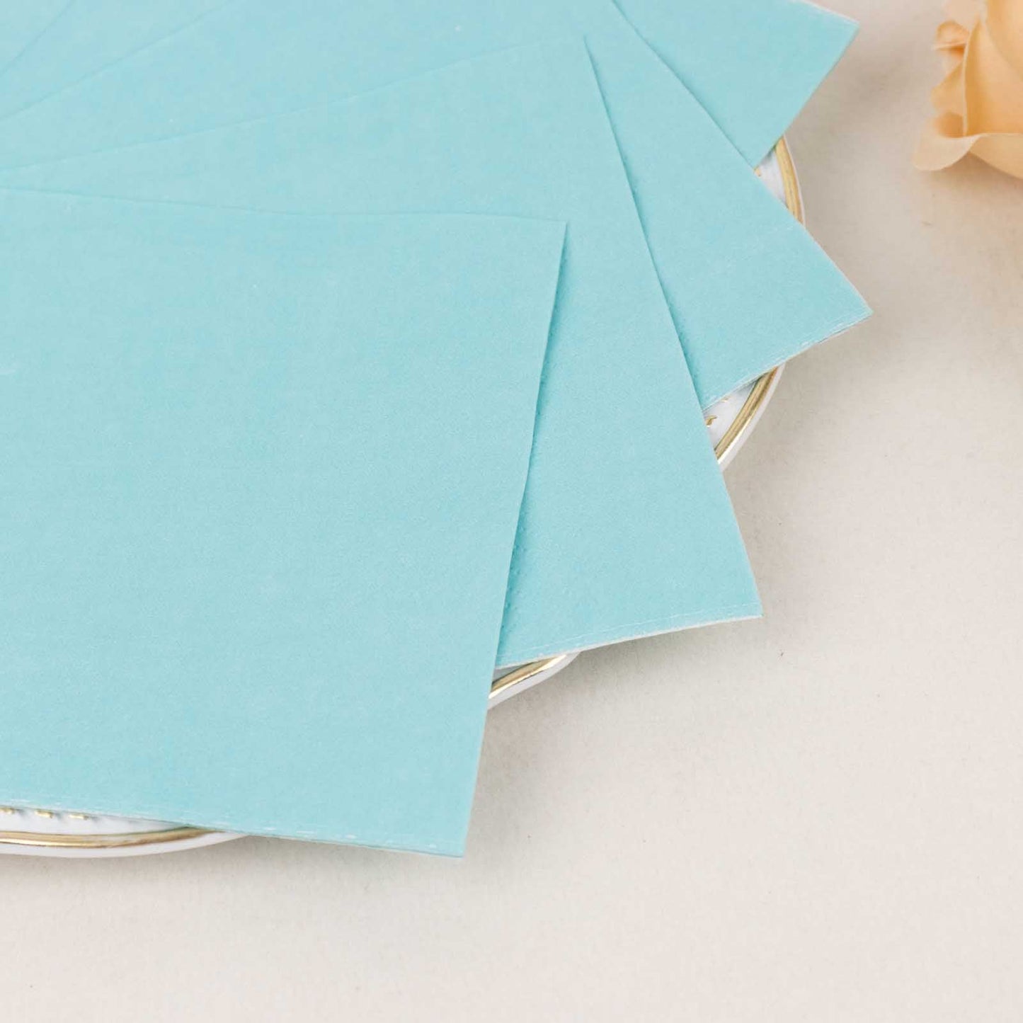 50-Pack Paper Beverage Napkins Blue - 2 Ply Disposable Soft 18GSM Cocktail Napkins 5"x5"