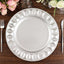 6-Pack Plastic Round Charger Plates 13" in Silver with Bejeweled Rim, Luxe Decorative Dinner Party Charger Tableware
