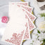 20 Pack Linen-Like Paper 5"x5" Napkins White - Rose Gold Fleur Vintage Airlaid Cocktail Napkins
