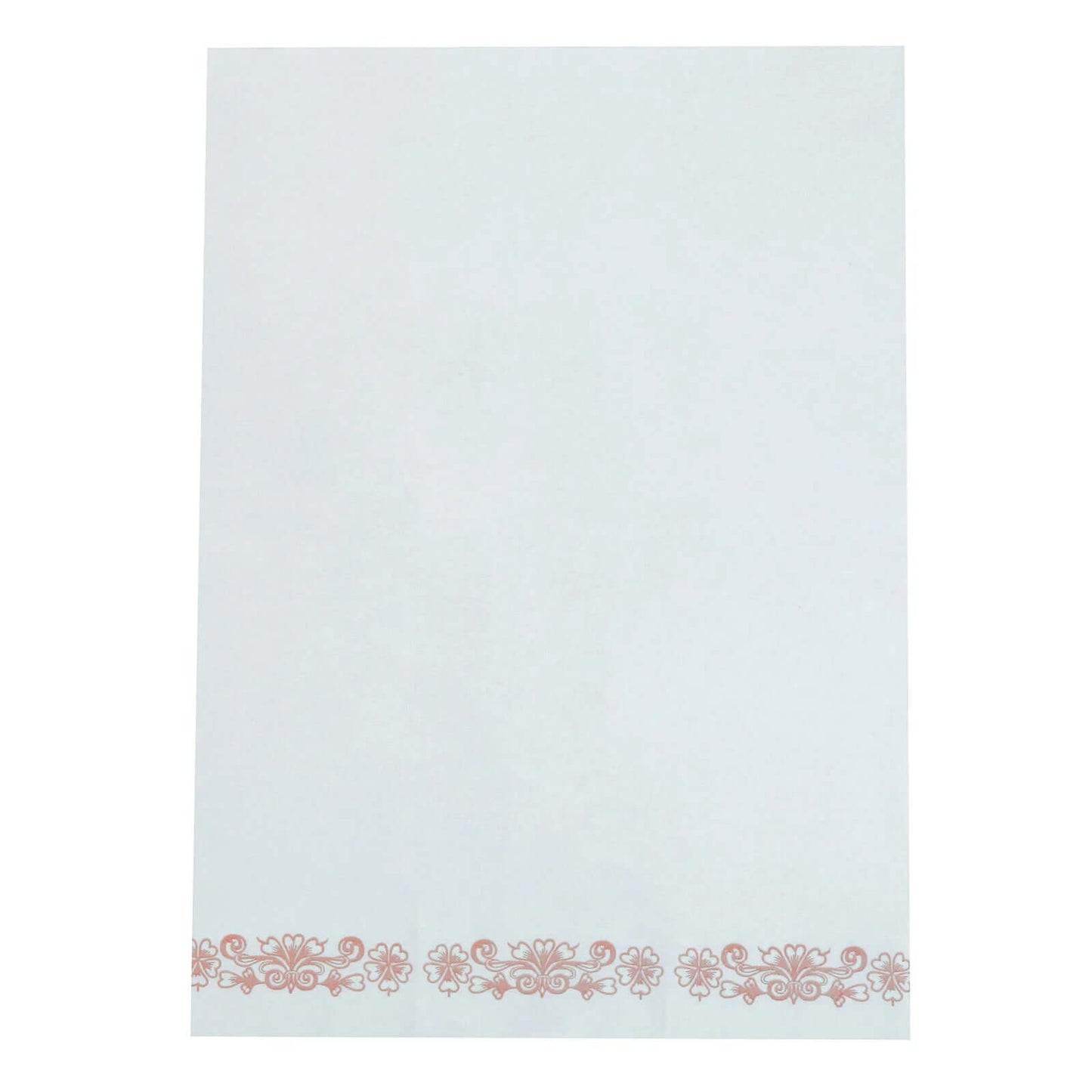 20 Pack White Linen-Feel Dinner Paper Napkins with Rose Gold Floral Print, Premium Cloth-Like Airlaid Disposable Napkins, Soft and Absorbent Guest Towels