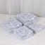 Set of 4 Cardstock Square Nesting Gift Boxes White Blue French Toile Design - Decorative Heavy Duty Stackable Keepsake Boxes With Lids for Presents Storage & Pedestal Stand 6",7",8",9"