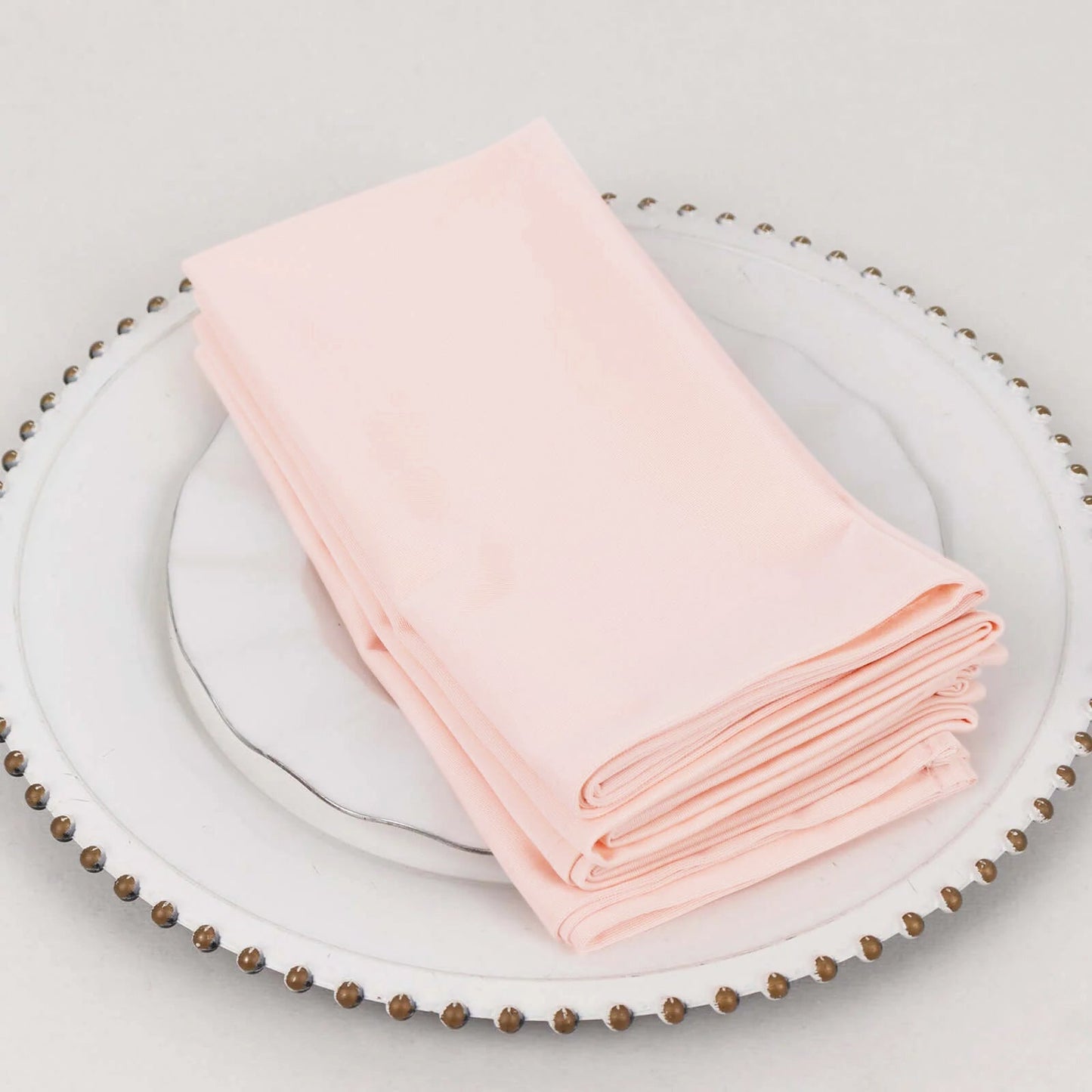 5 Pack Scuba 20"x20" Napkins Blush - Durable & Reusable Dinner Napkins
