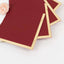 50-Pack Paper Beverage Napkins Burgundy with Gold Foil Edge - 2 Ply Disposable Soft 18GSM Cocktail Napkins 5"x5"