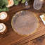 10-Pack Plastic 7" Round Dessert Appetizer Plates in Clear Sunflower with Gold Scalloped Rim - Disposable Salad Plates for Classy Events & Banquets