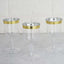 12-Pack Plastic Short Stem Wine Glasses Clear/Gold Rim - Stylish Disposable Drinkware 6oz
