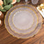 20 Pack Economy Plastic Round Charger Plates 13" in Clear Sunflower Design with Gold Scalloped Rim - Table Setting Plates