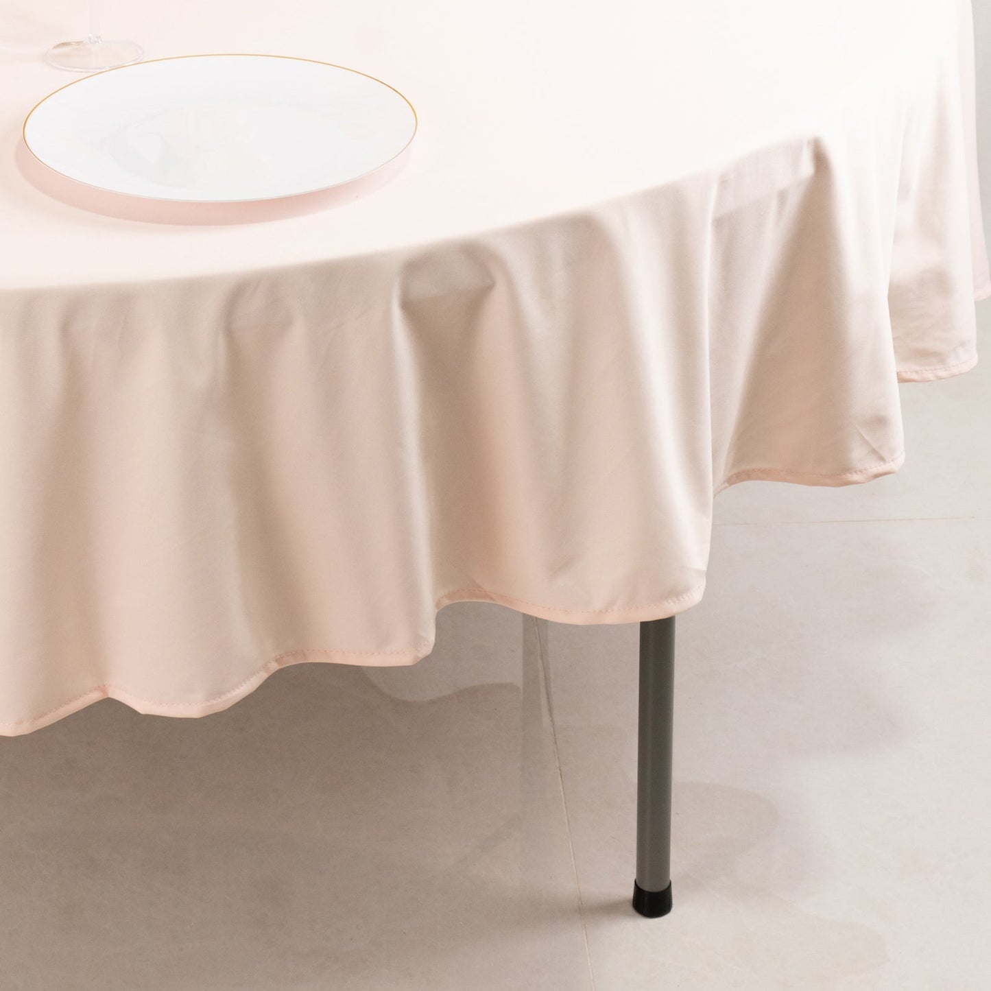 Scuba Round 90" Tablecloth Blush - Wrinkle Free & Stain Resistant Table Cover