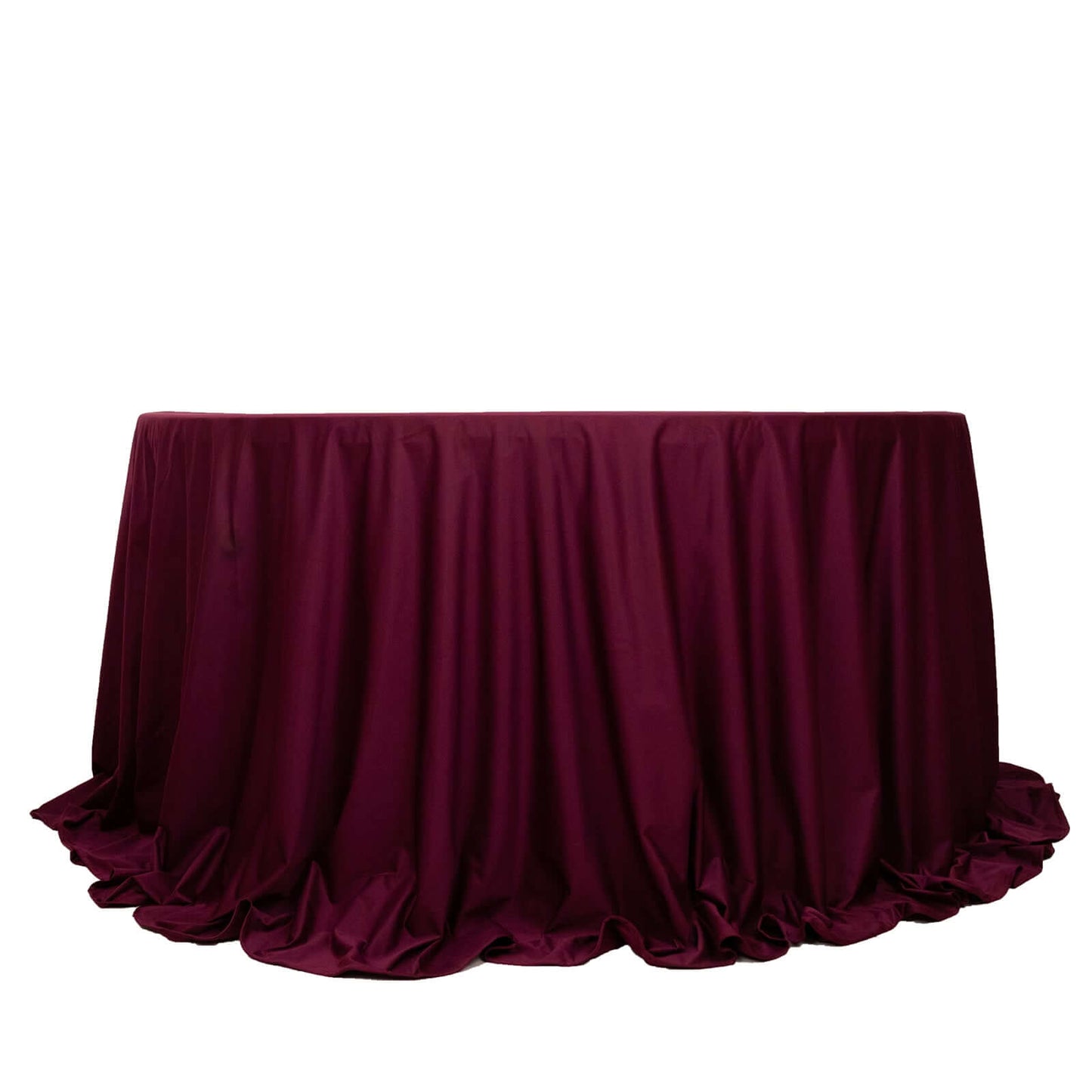 Scuba Round 132" Tablecloth Burgundy - Wrinkle Free & Stain Resistant Seamless Table Cover