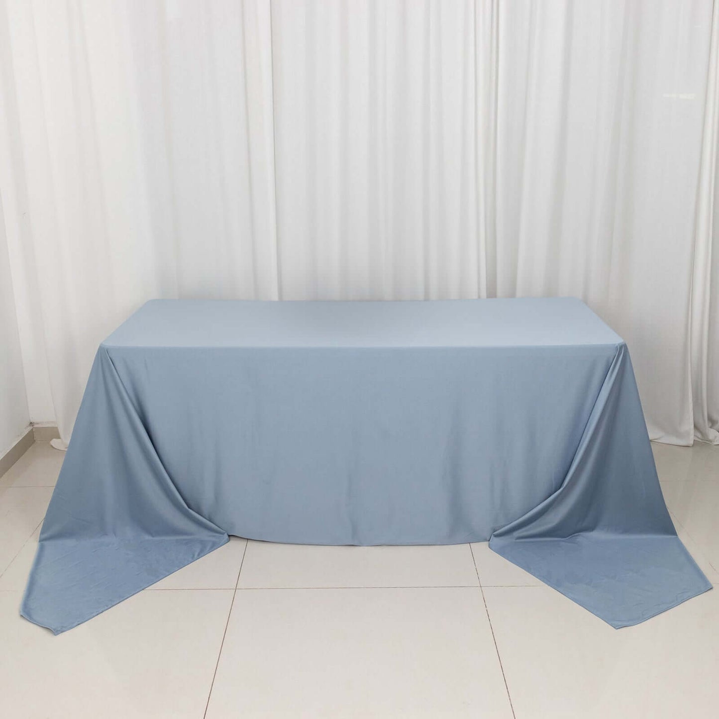 Scuba Rectangular 90"x156" Tablecloth Dusty Blue - Wrinkle Free, Stain Resistant & Seamless Table Cover