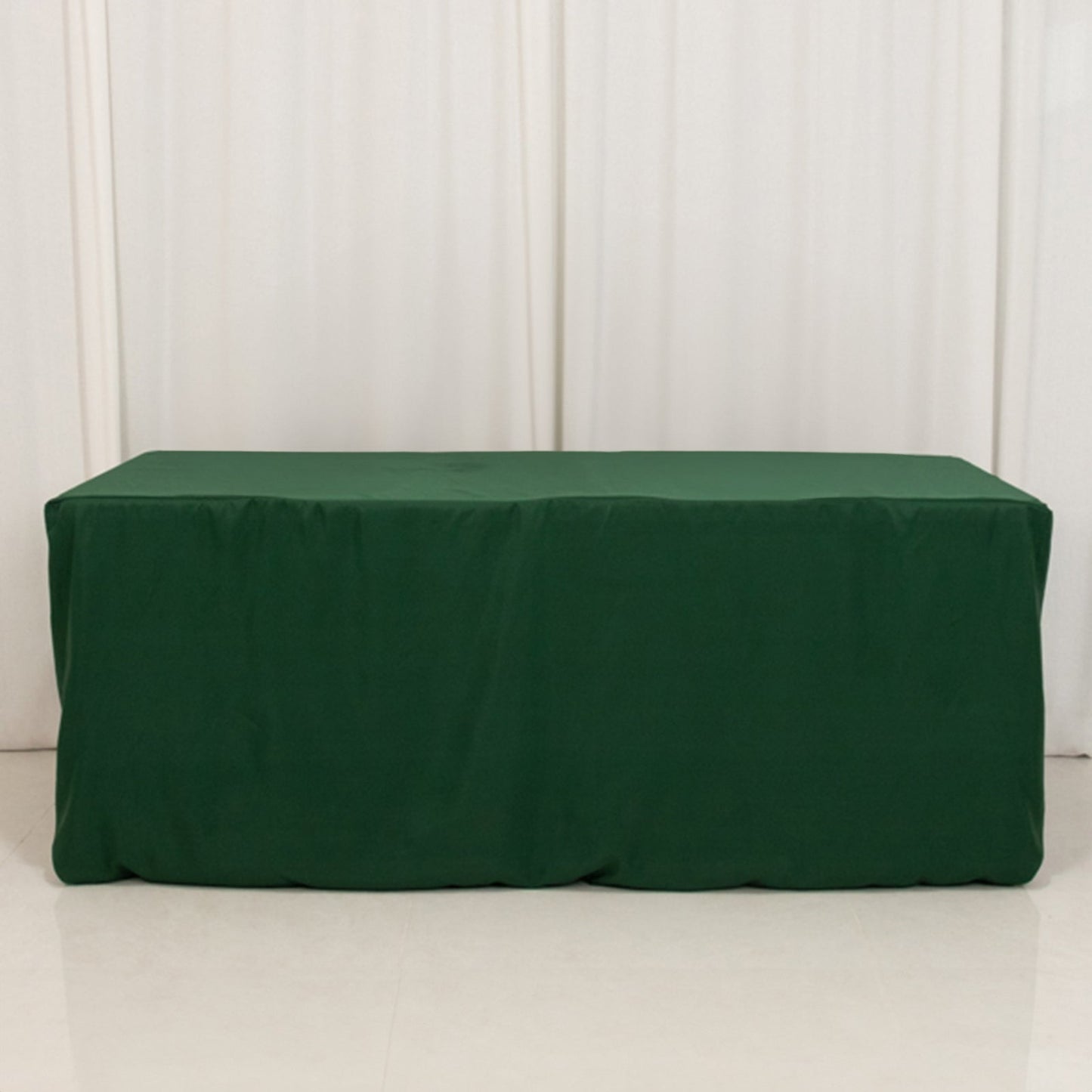 Fitted Polyester 72"x30" Rectangle Tablecloth Hunter Emerald Green - Durable Table Cover