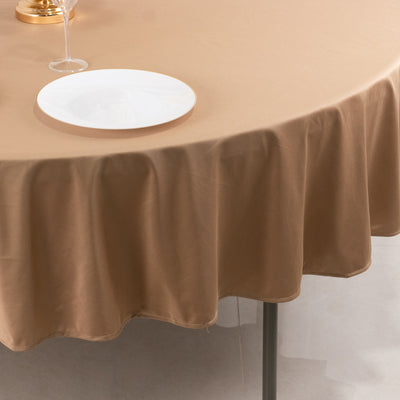 Scuba Round 90" Tablecloth Nude - Wrinkle Free & Stain Resistant Table Cover