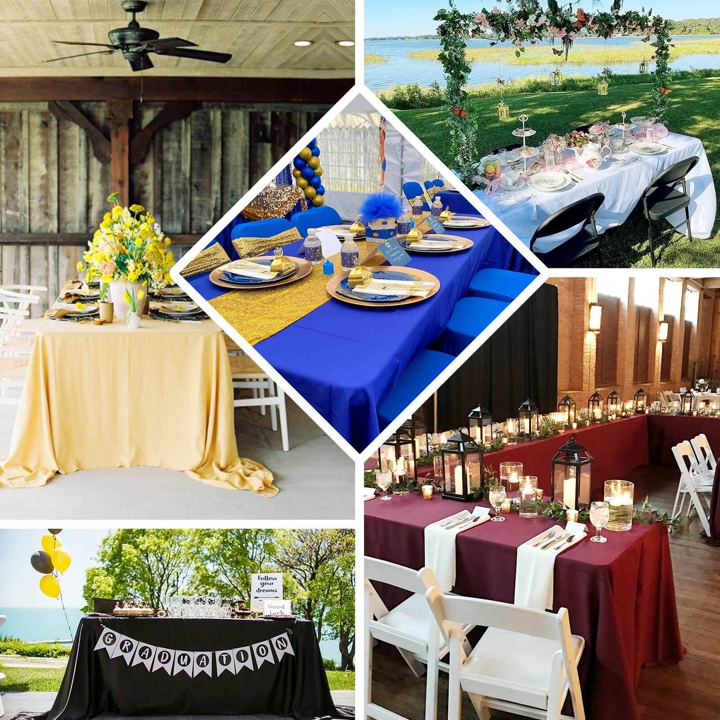 Premium Polyester 90"x132" Rectangle Tablecloth Nude - Seamless 220GSM Stain-Resistant Table Cover