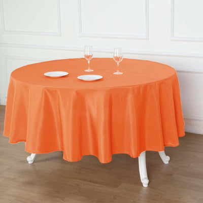 Polyester 90" Round Tablecloth Orange - Stain & Wrinkle-Resistant Table Cover