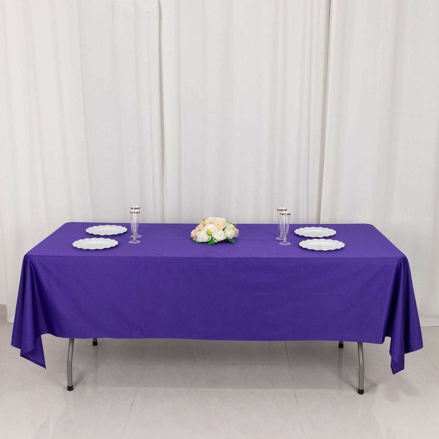Scuba Rectangular 60"x102" Tablecloth Purple - Wrinkle Free & Stain Resistant Table Cover