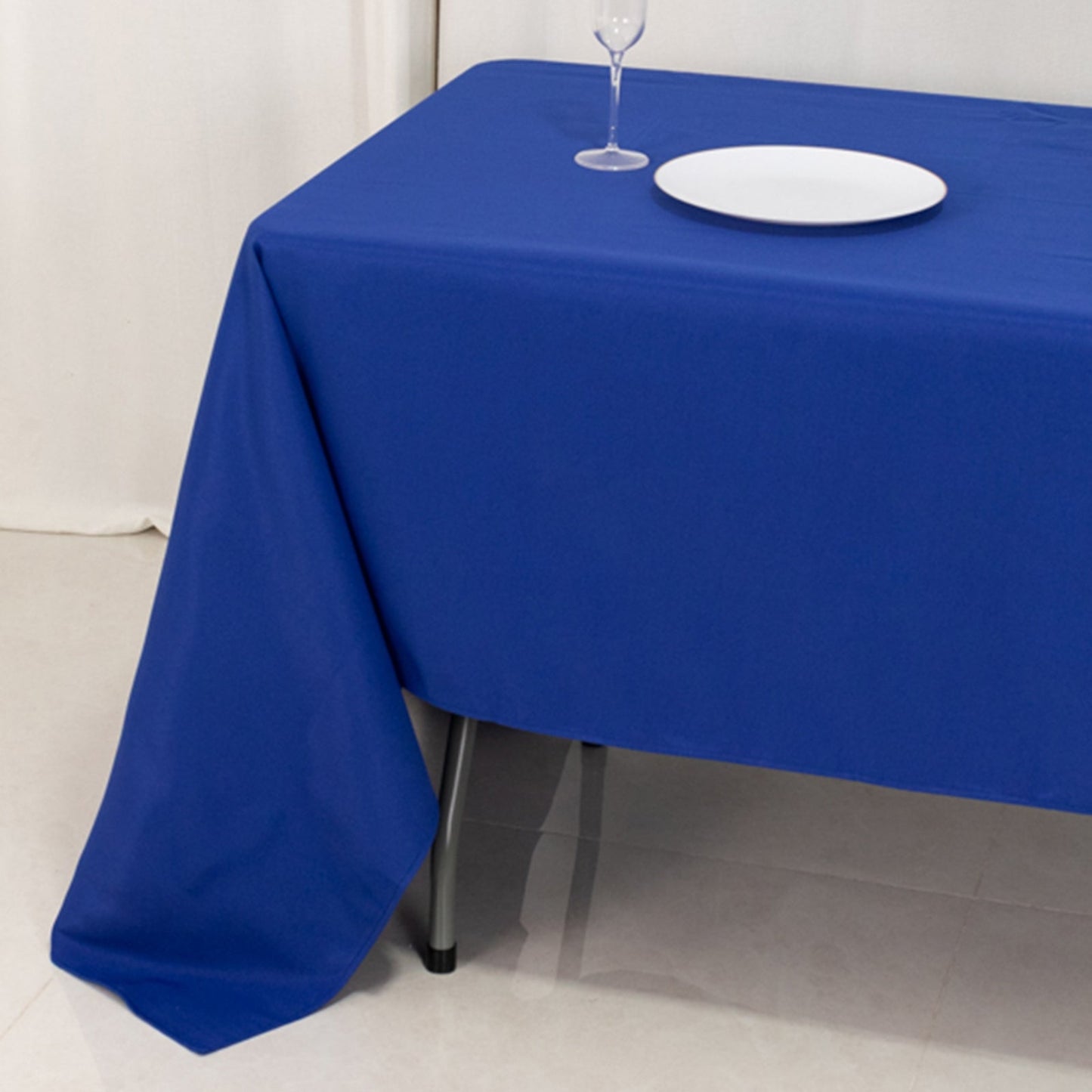 Premium Polyester 60"x126" Rectangle Tablecloth Royal Blue - Stain-Resistant 220GSM Finish Table Cover